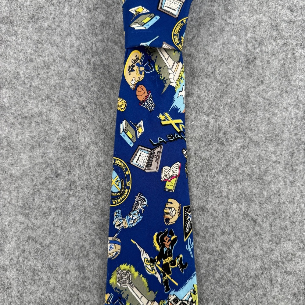 La Salle College High School Nicole Miller Tie Mens OS Blue Explorers Silk EUC